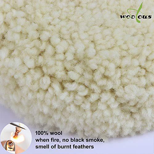 Woolous 7 inch wool buffing pad,pure wool polishing pad bonnet with hook and loop for car motorcycle furniture buffer polisher sandin