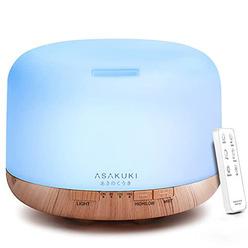 asakuki 500ml premium, essential oil diffuser with remote control, 5 in 1 ultrasonic aromatherapy fragrant oil humidifier vap