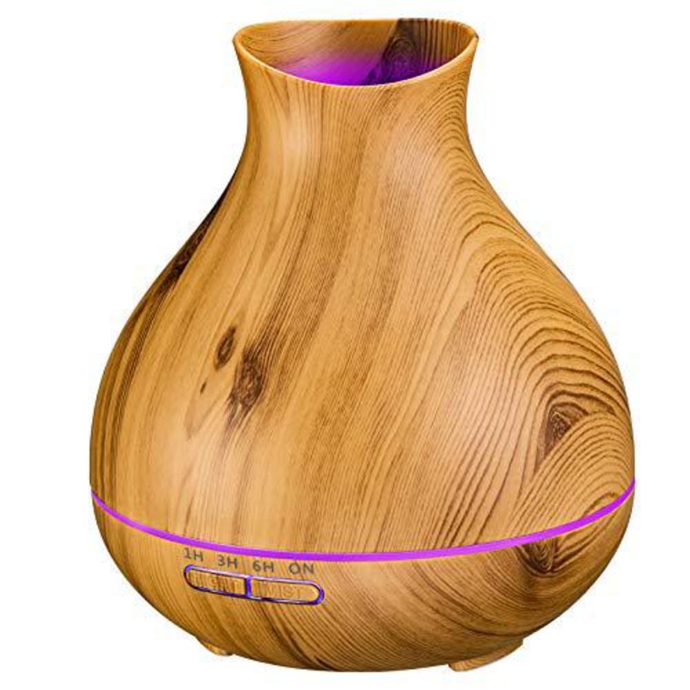 BZseed aromatherapy essential oil diffuser 550ml 12 hours wood grain aroma diffuser with timer cool mist humidifier for large room, 