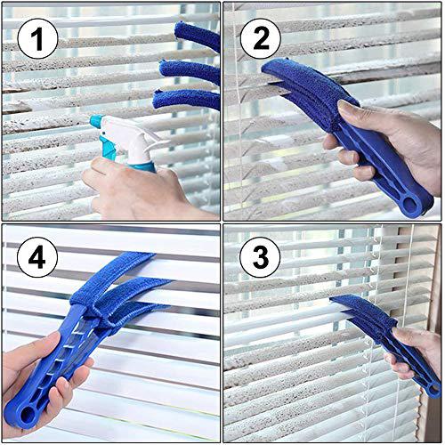 anerong window or sliding door track cleaning brush, window blind cleaner duster, 2-in-1 windowsill sweeper, hand-held groove