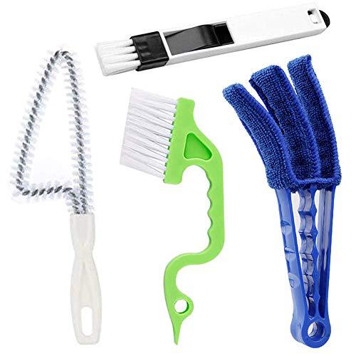 anerong window or sliding door track cleaning brush, window blind cleaner duster, 2-in-1 windowsill sweeper, hand-held groove