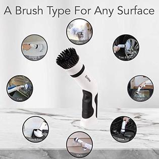 Klever klever power scrubber brush - the expert kitchen & bathroom cleaner, includes 8 versatile scrub brushes