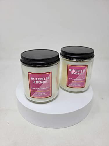 Bath & Body Works bath and body works 2 piece pack (7oz/198g ) watermelon lemonade single wick scented candle