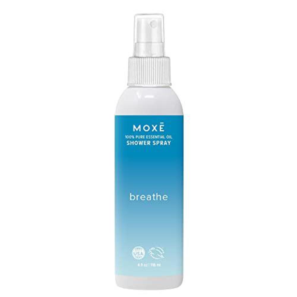 moxe shower steamer spray, 4 ounces, aromatherapy oil mist, sinus steamer, congestion relief, daily steam, made with essentia