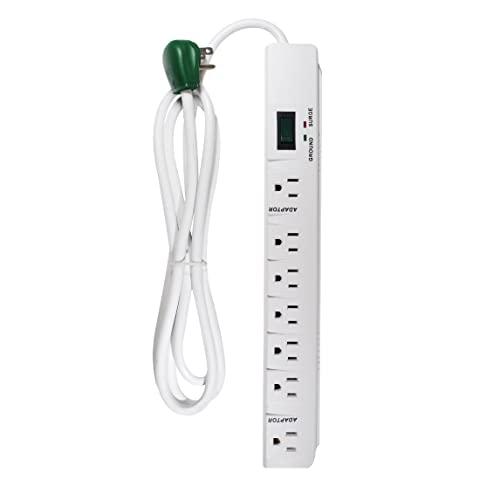 Go Green Power Inc. gogreen power (gg-17636) 7 outlet surge protector, 1200 joules, white, 6 ft cord