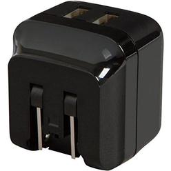accell power international usb charger - 2 usb ports (3.4a output), supports 100-240 volts, folding us plug, adapters for eu,
