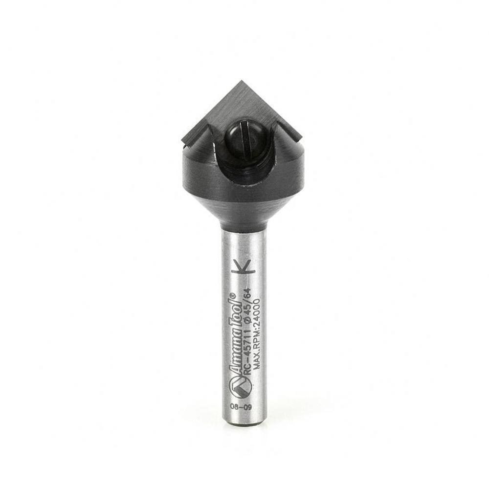 amana tool - rc-45711 in-tech insert carbide v groove 90 deg x 11/16 dia x 21/64 x 1/4 inc
