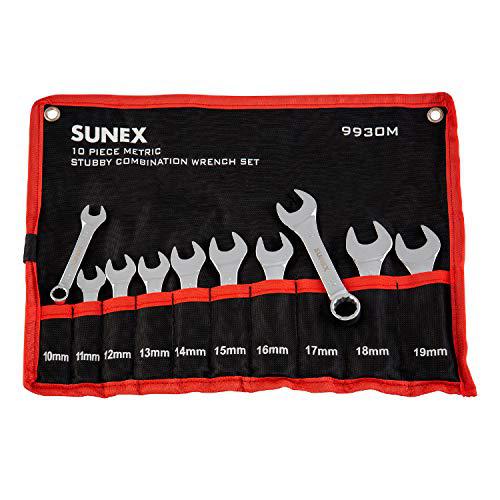 SUNEX TOOLS sunex 9930m metric stubby combination wrench set, 10-piece
