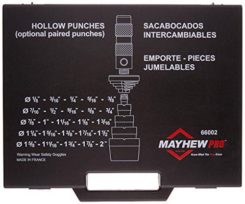 Mayhew Tools mayhew pro 66002 1/8-inch to 2-inch imperial sae hollow punch set