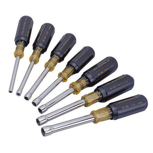 Ideal Industries nut driver set, 7 pieces, sae, hollow