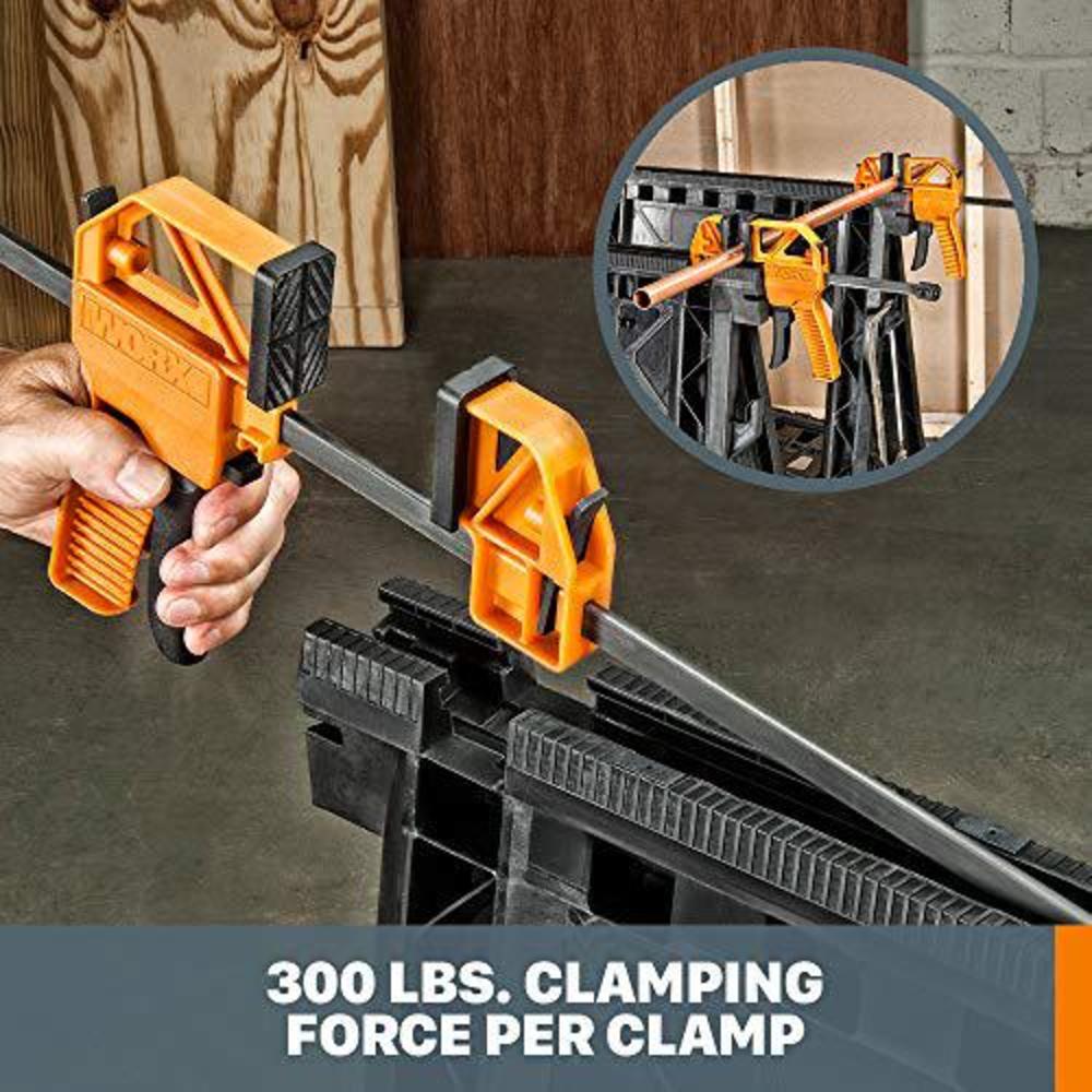 worx wx065 clamping sawhorses with bar clamps