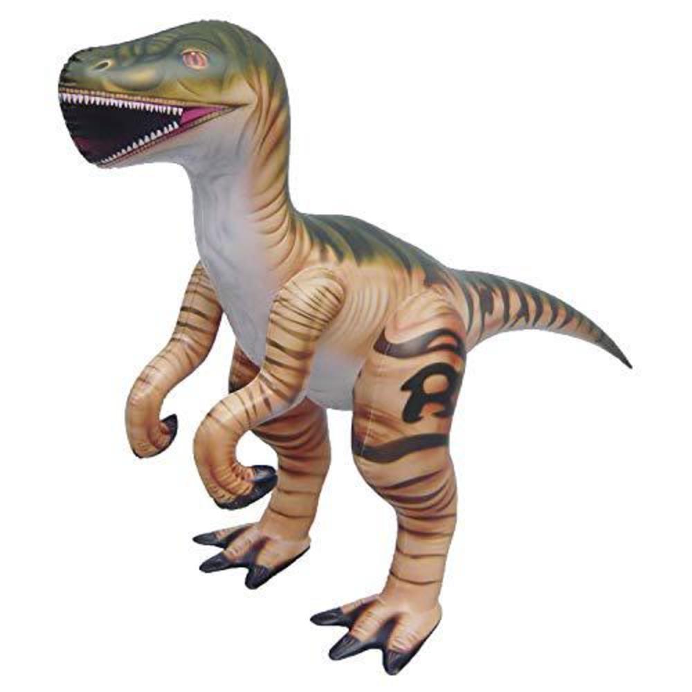 jet creations 51 inch inflatable plush velociraptor raptor, dinosaur world jurassic room dcor party favors decorations, di-ra