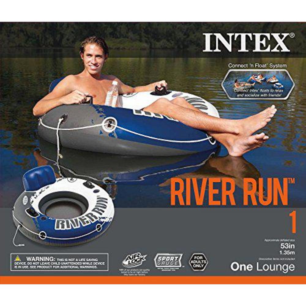 intex river run 1 inflatable floating tube raft for lake, river, & pool (3 pack)
