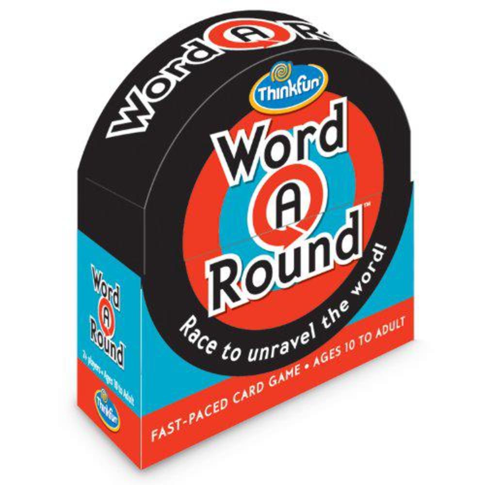 Think Fun thinkfun word a round game - award winning fun card game for age 10 and up where you race to unravel the word