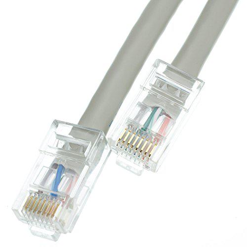 CableWholesale 1 foot cat6 gray ethernet patch cable, bootless, 24awg network cable with rj45 gold plated connector, 4 pair stranded bare co