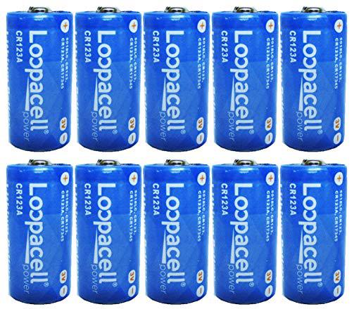 loopacell cr123a 123 3v lithium 10 batteries
