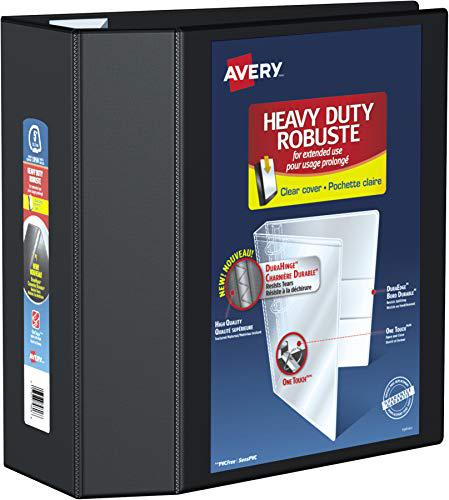 avery 79606 ezd nonstick view binder, 5-inch capacity, 11-inch x8-1/2-inch, black