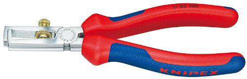 knipex tools - end-type wire stripper, chrome, multi-component (1105160), 6.25