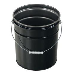 vestil pail-stl-ri-un steel pail with handle, 5 gallon capacity, black