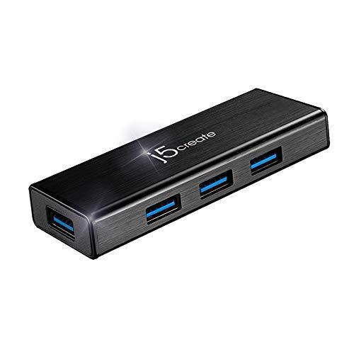 j5create 4-port powered usb 3.0 data hub with 2 ft extended cale [15w power adapter included] for mac, macbook, windows, lapt
