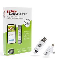 picture keeper connect 64gb portable flash drive iphone android photo backup usb device