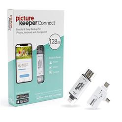 picture keeper connect photo & video flash drive for pcs, apple, & android devices, 128gb flash drive