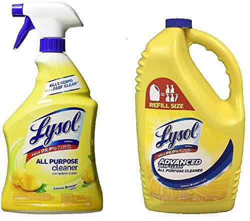 lysol trigger, lemon breeze scent, 32 fluid ounce + 144 ounce refill bottle