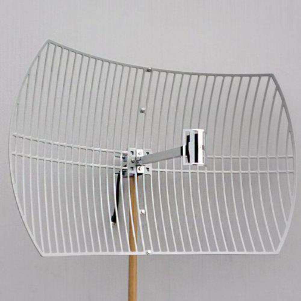 premiertek outdoor 2.4ghz 24dbi directional high-gain n-type female aluminum die cast grid parabolic antenna (ant-grid-24dbi)