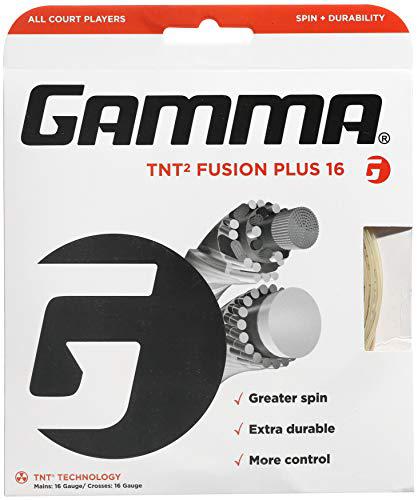 gamma tnt2 fusion plus 16g tennis string, natural