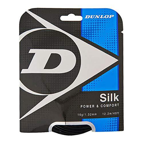 dunlop silk (16-1.30mm) tennis string set (black)