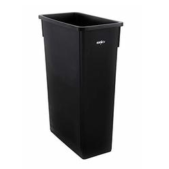 winco slender trash can, 23-gallon, black