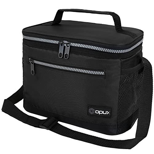 opux insulated lunch box for men women, leakproof thermal lunch bag for work, reusable lunch cooler tote, soft school lunch p