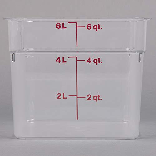 cambro 6sfscw135 camsquare food container, 6-quart, polycarbonate, clear, nsf with lid