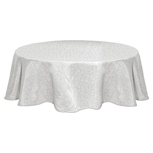 lenox opal innocence 90" round tablecloth, white