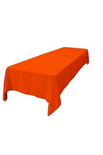 la linen polyester poplin washable rectangular tablecloth, stain and wrinkle resistant table cover 60x126, fabric table cloth