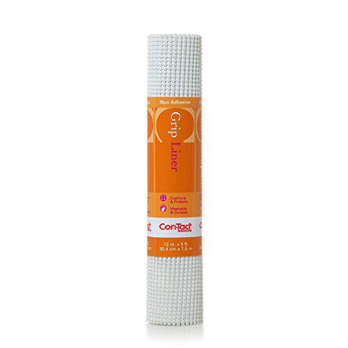 con-tact brand, white beaded grip adhesive non-slip shelf liner, 12-inches by 5-feet, x 5'