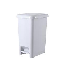 superio slim step on pedal plastic trash can, waste bin for under desk, office, bedroom, bathroom, kitchen soft grey (2.5 gal