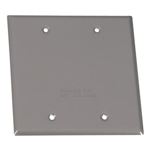 sigma electric, gray 14340 2-gang rectangular stamped cover
