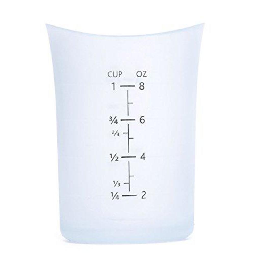 isi basics silicone flexible measuring cup, clear, 1 cup