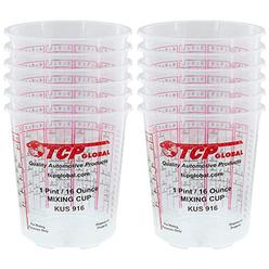 custom shop pack of 12 each - 16 ounce paint mixing cups = 1 pint cups have calibrated mixing ratios on side of cup pack of 1