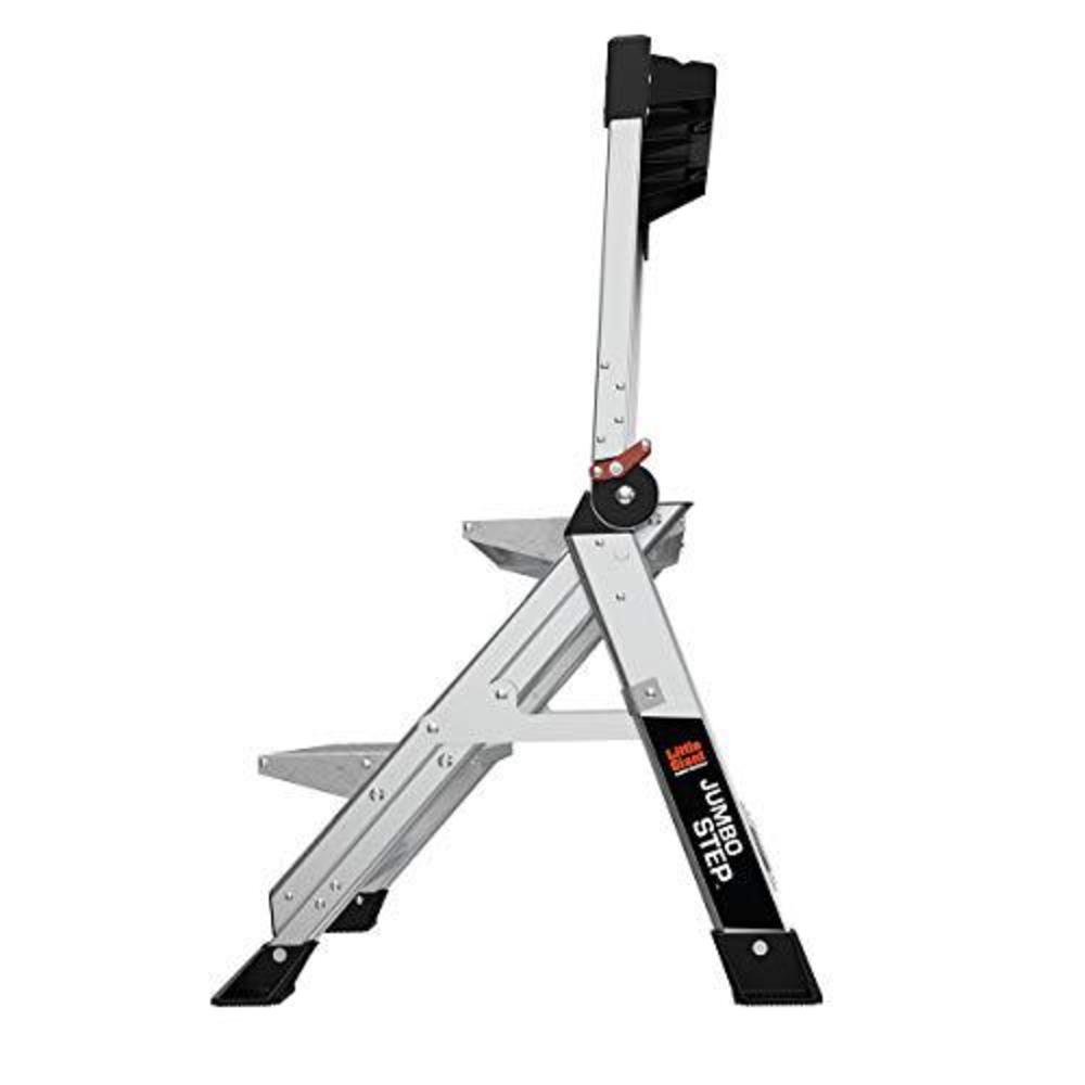 little giant ladders, jumbo step, 2-step, 2 foot, step stool, aluminum, type 1aa, 375 lbs weight rating, (11902), silver