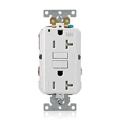 leviton g5362-wtw 20a-125v extra-heavy duty industrial grade weather/tamper-resistant duplex self-test gfci receptacle, white