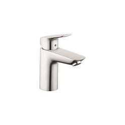 hansgrohe logis modern low flow water saving 1-handle 1 6-inch tall bathroom sink faucet in brushed nickel, 71100821