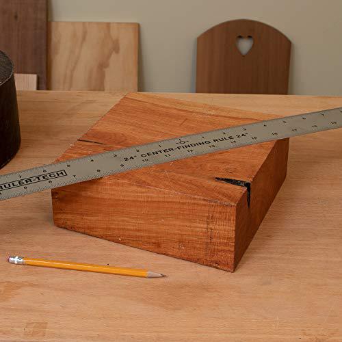 Peachtree Woodworking Supply stainless steel center finding ruler. ideal for woodworking, metal work, construction and around the home (24" ruler)