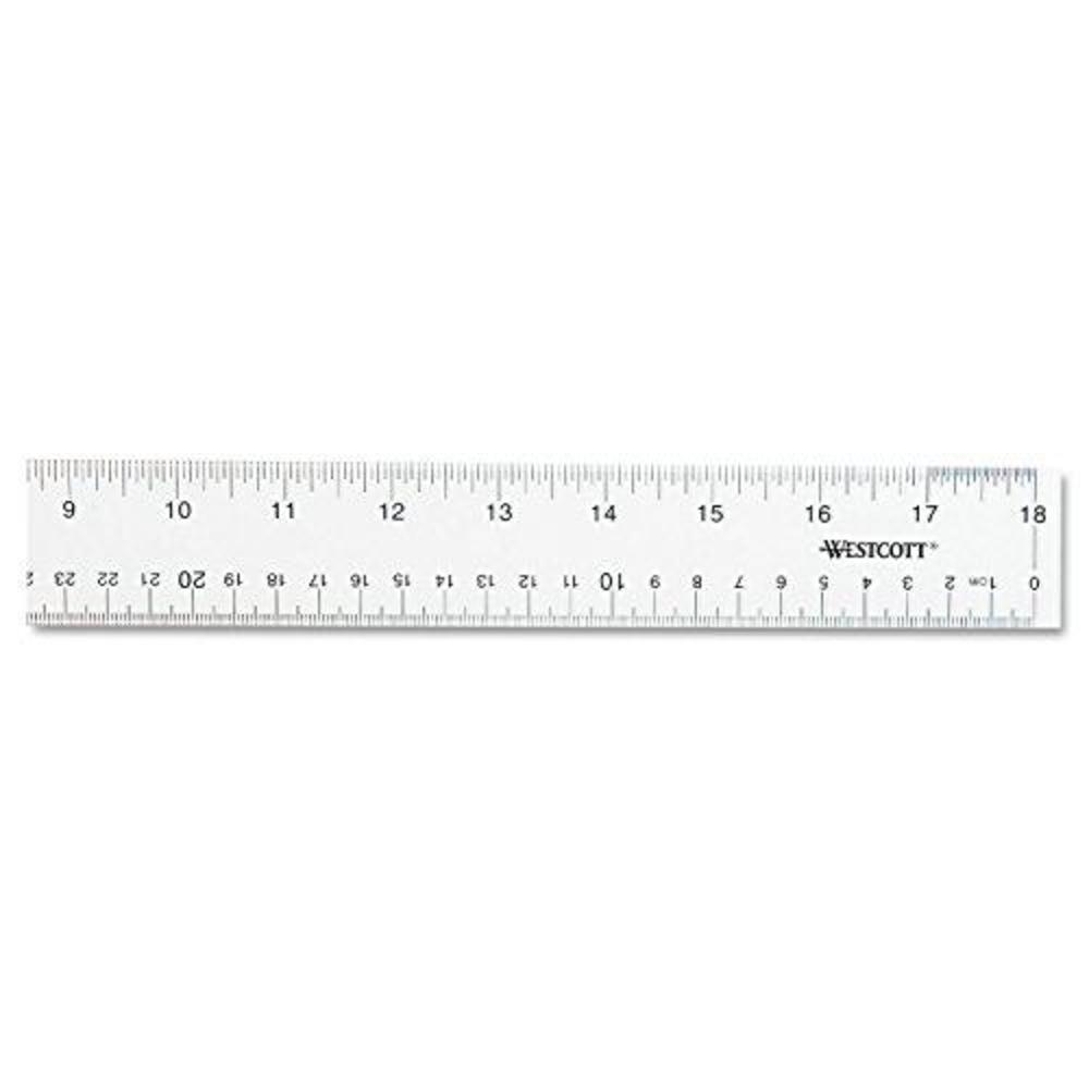 Acme United westcott 10564 see through acrylic ruler, 18-inch, clear