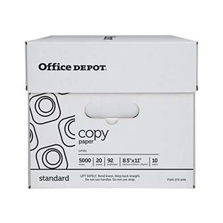 RNAB00DB8LJ4Y office depot white copy paper, 8 1/2in. x 11in, 20 lb, 500  sheets per ream, case of 10 reams, 40402786