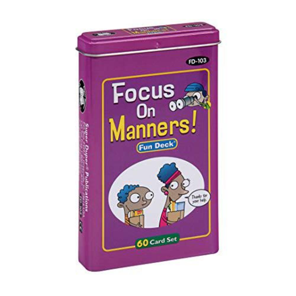 super duper publications | focus on manners fun deck | behavior and social skills flash cards | educational learning material