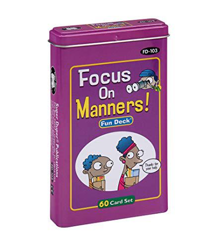 super duper publications | focus on manners fun deck | behavior and social skills flash cards | educational learning material