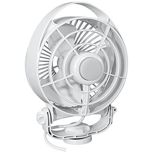 caframo maestro 12v 3-speed 6" marine fan w/led light - white [7482cawbx]