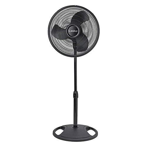 Lasko Products lasko 16 inch oscillating 3 speed adjustable pedestal stand fan, black (2 pack)